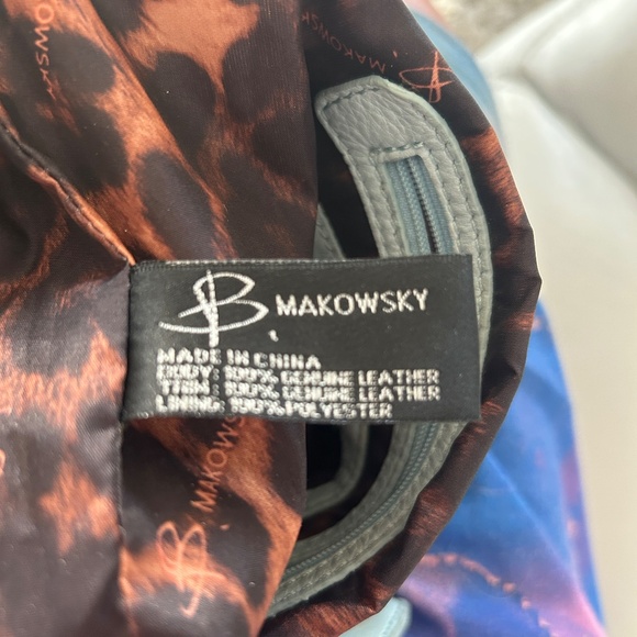 B. Makowsky Mint Leather Hobo — Leopard Lining, Chain Strap - Picture 6 of 11